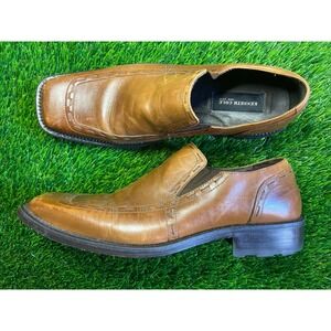Kenneth Cole Men's Dress Shoes New York Slip On Office Loafers Brown Size 8 EUC
